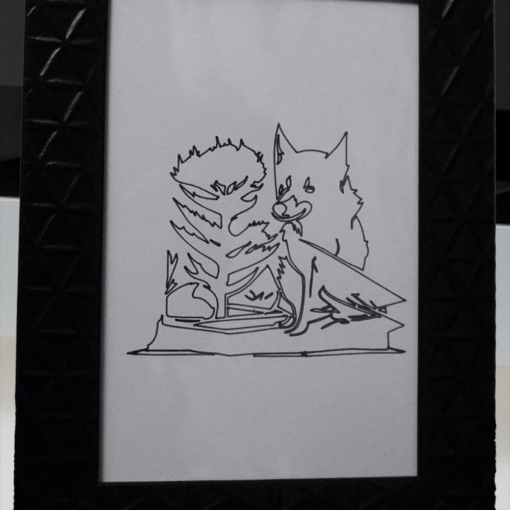 Wolf Art Image 4x6 in a 4x6 frame